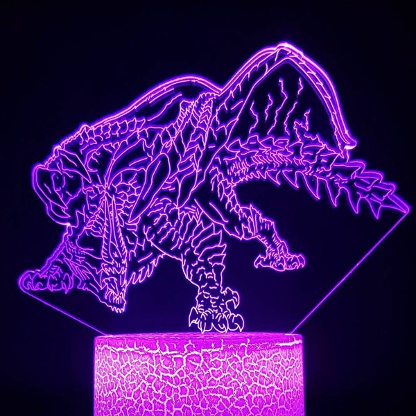 Gore Magala 16 LED à changement de couleur en acrylique ; Cordon USB, télécommande, base craquelée LED et boîte cadeau