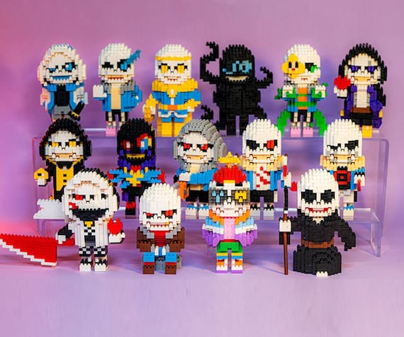 Undertale AU Sans 6.7 Building Block Figure Statue Action Anime Model Toy Game Collector Mini Skeleton Collectible Set Charm Legos Gift Etsy