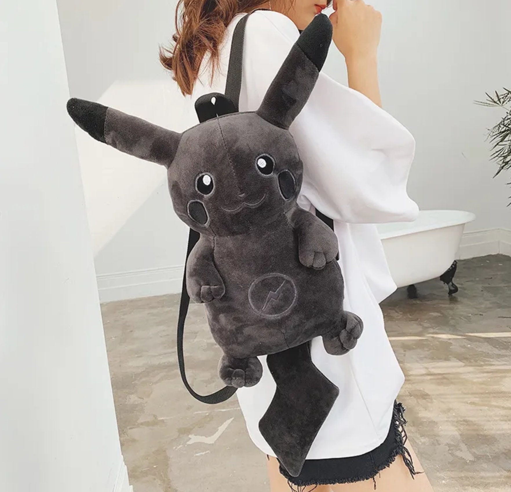 Backpack Mimikyu Snorlax Pikachu Eevee Plush Backpack Schoolbag Soft  Stuffed Toy Gift For Kids