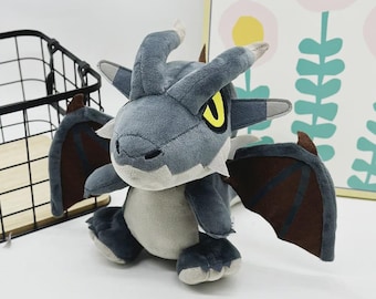 Monster Hunter Fatalis - Peluche de peluche suave, modelo de acción de anime, juguete de videojuego, minidragón coleccionable, juego de almohada, regalo