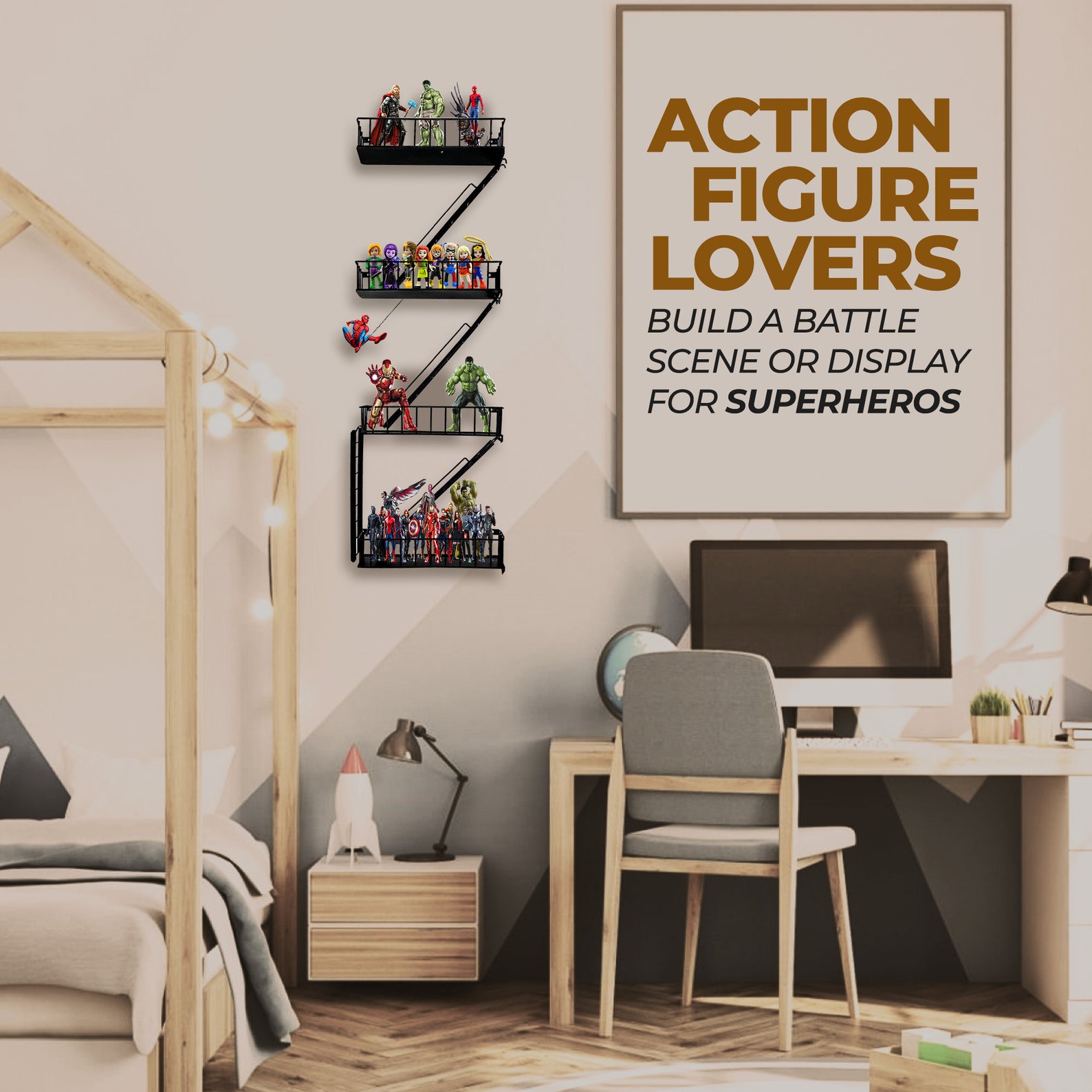 Fire Escape Shelf Floating Decorative Wall Shelf Action Etsy