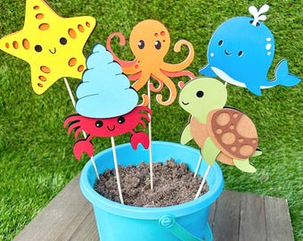 Under the Sea Centrepiece Sticks | ONEder the Sea Birthday Party Decorations | Under Water Party Decor | Baby Shower Sprinkle Supplies