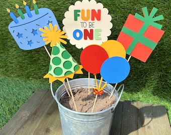 It's Fun to Be One Centrepiece Sticks | Classic First Birthday Party Decorations