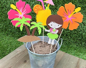 L'uau Centrepiece Sticks | Tropical Birthday Party Decorations | Beach Party Decor