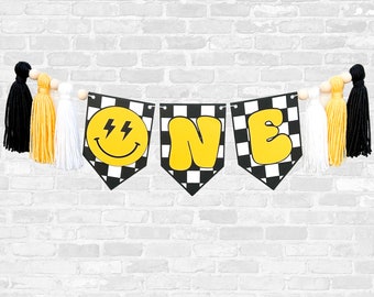 One Happy Dude Highchair Banner | One Cool Dude First Birthday Party Decoration | Two Cool Party Supplies | Rad Dude Birthday Decor