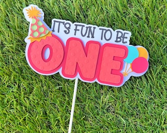 It's Fun to Be One Smash Cake Topper | Classic Bright First Birthday Party Decorations