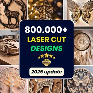 800k Laser Cut Files, Mega File Bundle 3D & 2D, Gravurmuster, Fiber, CO2, CNC, Wasserstrahl, Holz, Metall schneiden Paket, svg Dxf Eps Png Cdr