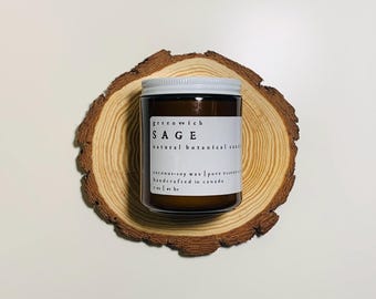 Sage Essential Oil Candle | Coconut Soy Wax, Cotton Wick