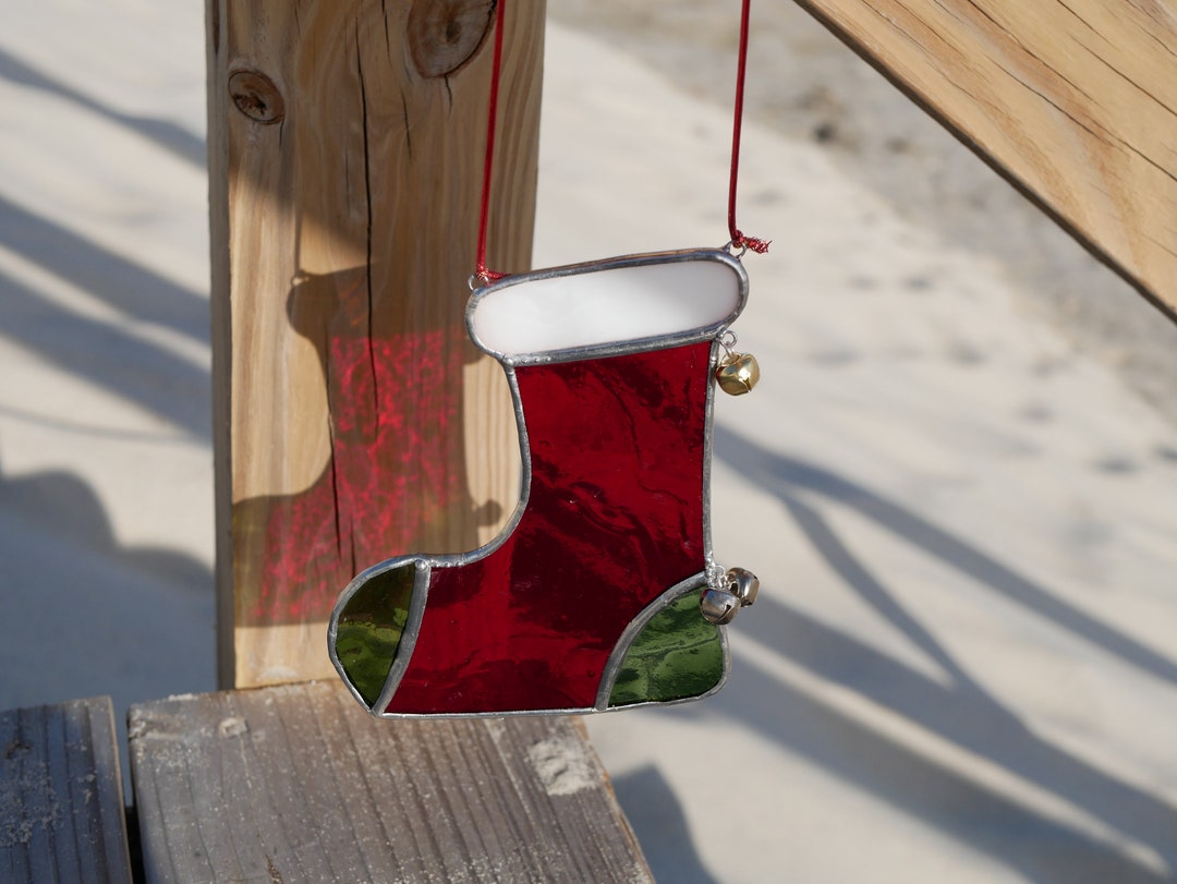Stained Glass Stocking Christmas Decor Etsy