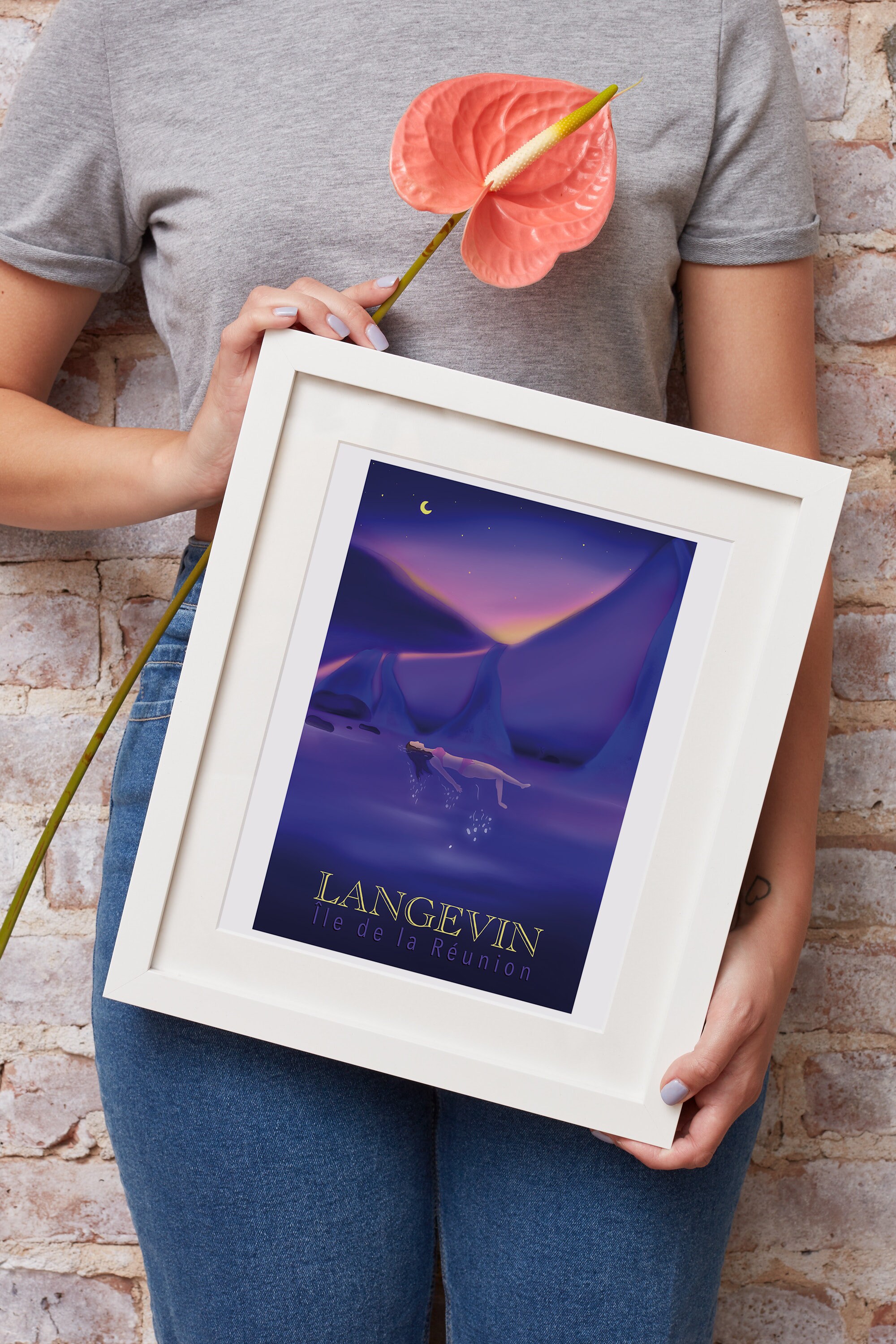 Affiche de Voyage La Réunion | Illustration, Art Mural Imprimer Affiche Poster Décoration Intérieure