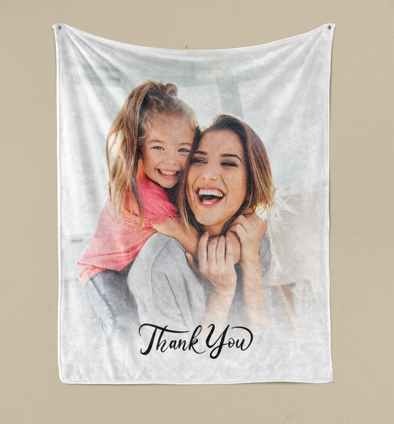 Custom picture Blanket from photo Personalized Portrait Blanket Birthday Gift from Him Her Anniversary Gift for couples image 4