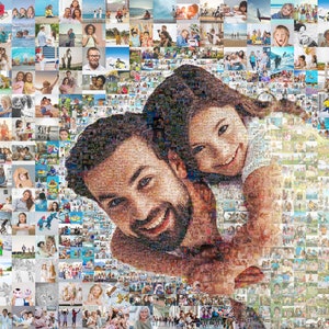 Custom Photo Mosaic Portrait using 150-1000 of your photos Dad gift Photo Gift For Him, Her Personalized Мosaic memories Digital File