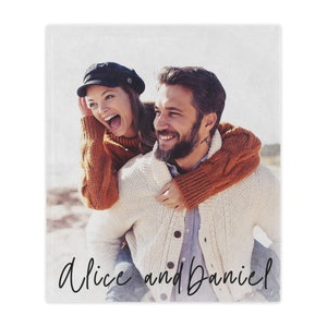 Custom picture Blanket from photo Personalized Portrait Blanket Birthday Gift from Him Her Anniversary Gift for couples image 9