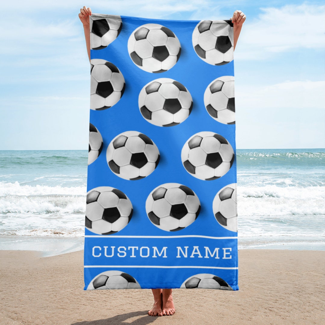 Custom Sports Beach Towel Personalized Soccer Towel Custom Towel With