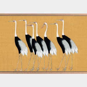 Crane Bird Painting for Samsung Frame TV: Japanese Art (Instant Download)