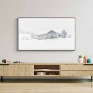 Winter Barn Landscape: Samsung Frame TV Art (Digital Download)