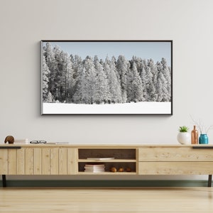 Samsung Frame Tv Art Winter, Forest Landscape, Winter Digital Art, Frame Tv Art 4k, Art for Tv Frame, Digital Download Wall Art