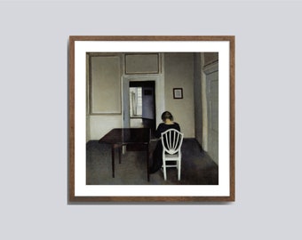 Vintage Woman Art Print: 1900s Interior by Hammershøi (Digital Download)