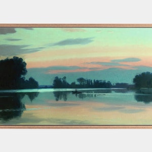 Vintage Riverbank Painting for Samsung Frame TV (Digital Download)