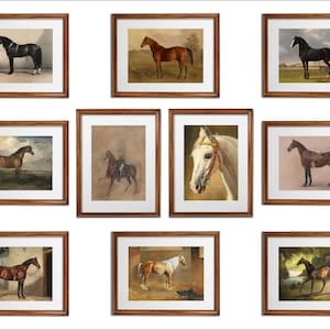 Vintage Horse Painting Art Set: Farmhouse Gallery Wall (Digital Download)