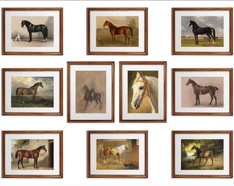 Vintage Horse Painting Art Set: Farmhouse Gallery Wall (Digital Download)