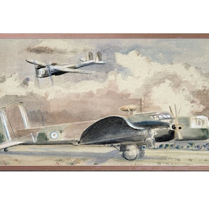 Samsung Frame Tv Art Vintage, Whitley Bombers Sunning (1940) painting by Paul Nash, Samsung Tv Art File, Instant Download