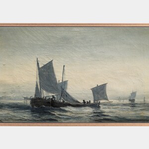 Samsung Frame Tv Art, Fishing-Boat Paintings, Vintage Seascape Artworks, Digital Tv Art, Instant Download