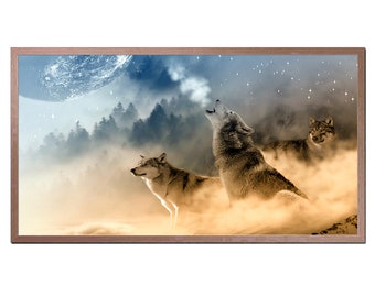 Howling Wolf Art for Samsung Frame TV (Digital Download)