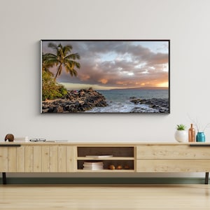 Samsung Frame TV Art, Sunset Beach, Frame TV Art, Samsung Art TV, Descarga digital para Samsung Frame