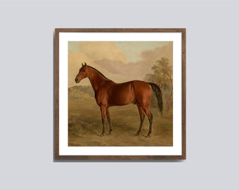 Vintage Horse Painting: Kentucky Woodpecker Square Art (Digital Download)