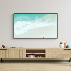 Samsung Frame Tv Art File, Ocean Shore, Beach Landscape, Art for Tv Frame, Frame Tv Art, Tv Frame, Digital Download Art