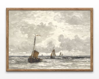Marine Art, Vintage Watercolor Paintings, Antique Wall Prints, Printable Wall Art, Downloadable Print