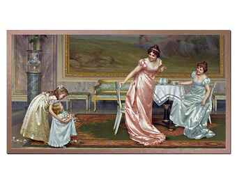 Samsung Frame TV Art: Victorian Tea Party Painting (Digital Download)