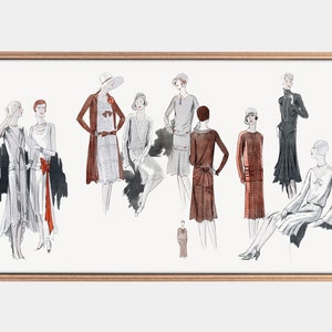 Samsung Frame Tv Art, Vintage Fashion Drawing, Art For Tv Frame, Frame Tv Art, Digital Download