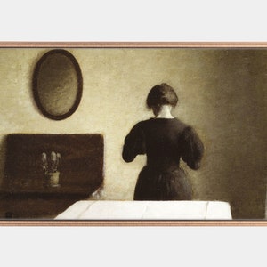 Samsung Frame Tv Art, Paintings of interiors, Vintage Women Artworks, Instant Download, Downloadable Art