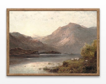 19th Century Loch Maree Landscape Painting: Vintage Art Print (Digital Download)