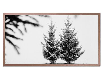Snowy Pine Trees Art for Samsung Frame TV (Digital Download)