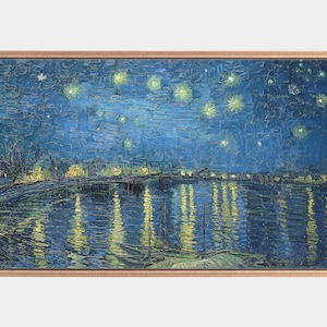 Samsung Frame TV Art, The Starry Night, Vintage Landscape Art, Van Gogh Art, Instant Download