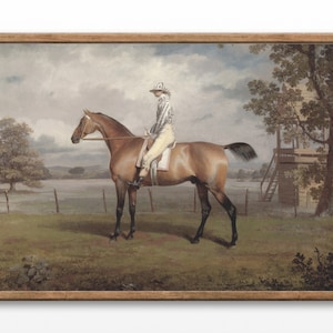 Portrait of a Racehorse, Painting Of Horse, Vintage Jockey Prints, Horse Artworks, Home Decor Wall Art, Printable Wall Decor