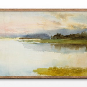 Vintage Seashore Oil Painting Print: Abstract Landscape Wall Art (Digital Download)