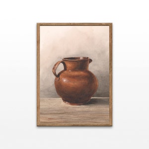 Still Life Jug Paintings, Vintage Watercolor Prints, Kitchen Wall Prints, Home Decor Wall Art, Digital Printable Art