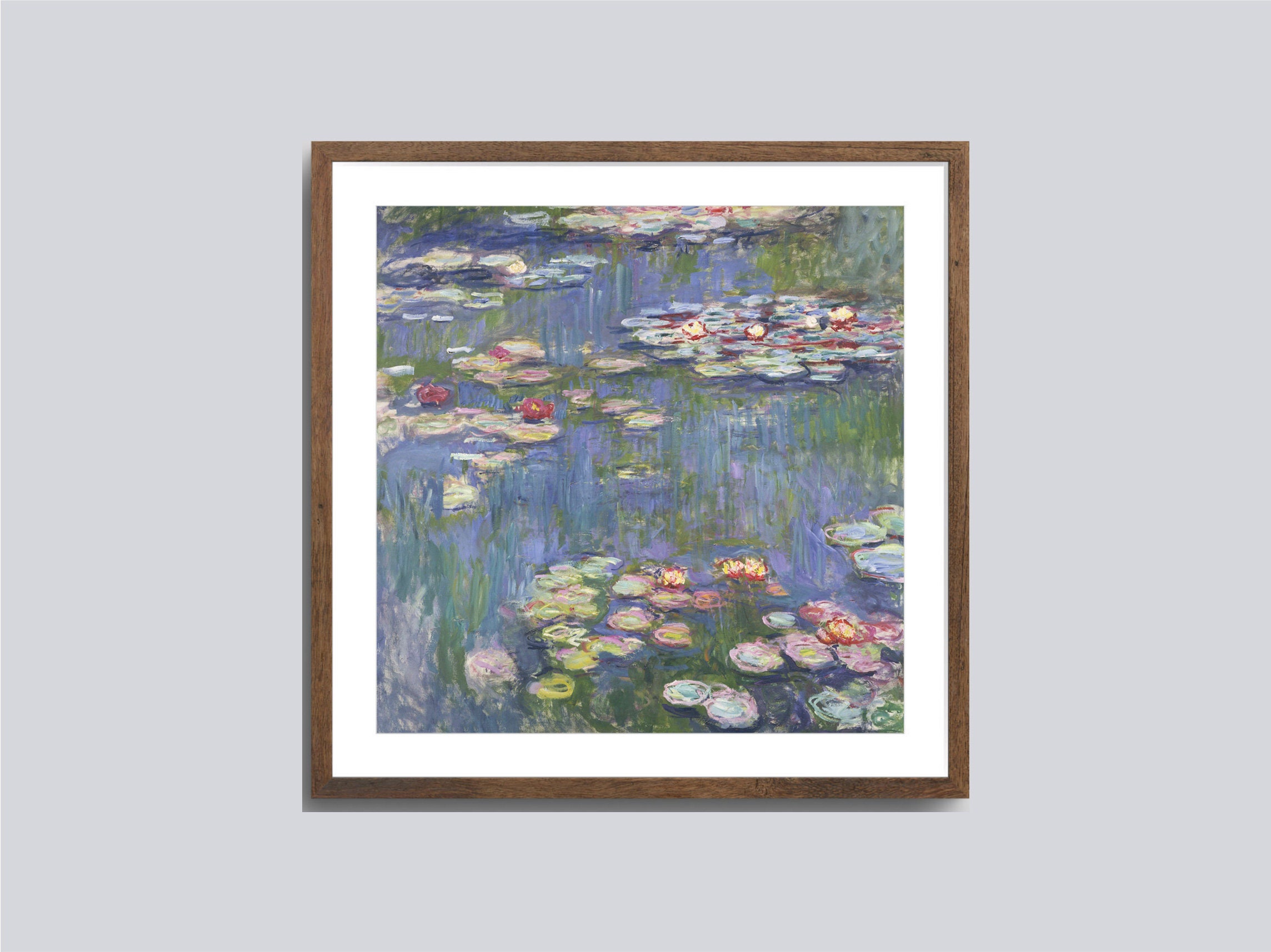 洋書　MONET: WATER LILIES Water Lilies by Claude Monet, Square Print Wall Art, Vintage