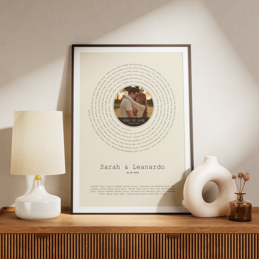 Custom Lyrics Gift, First Dance Gifts, Wedding Song Art, Custom Vinyl ...