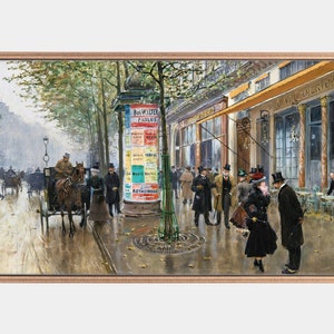 Samsung Frame Art Tv, Paintings of Paris, Grands Boulevard, French Cityscape Art, Vintage French Art, Instant Download