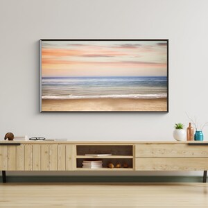 Samsung Frame TV Art, Pastel Beach, Seascape Sunrise, Frame Tv Art, Samsung Art Tv, Digital Download