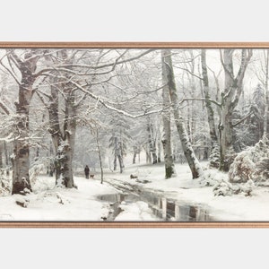 Samsung Frame TV Art Christmas, Winter Landscape, Winter Digital Art, Paintings Of Beech Forest, Vintage Winter Landscape, Instant Download