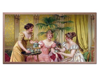 Tableau vintage Afternoon Tea pour téléviseur Samsung Frame (téléchargement numérique)