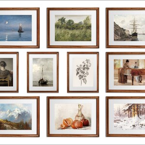 Vintage Landscape Paintings, Gallery Wall Art Prints, Lake House Wall Art, Gift For Farmhouse, Home Decor, Downloadable Prints