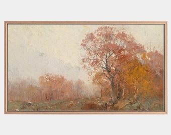 Samsung Frame Tv Art, Autumn Landscape Paintings, Vintage Tree Artworks, Digital Tv Art, Instant Download
