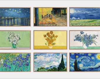 Samsung Frame Tv Art, 4k Frame Tv Art Set, Vintage Oil Paintings, Vincent Van Gogh Set of 9,  Digital Download, Holiday Tv Art